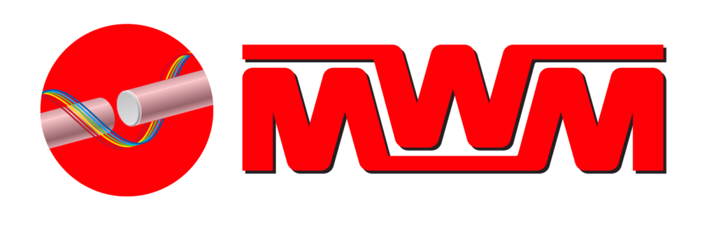 MWM logo with the tagline "To get where others can't", featuring a conduit and cables graphic